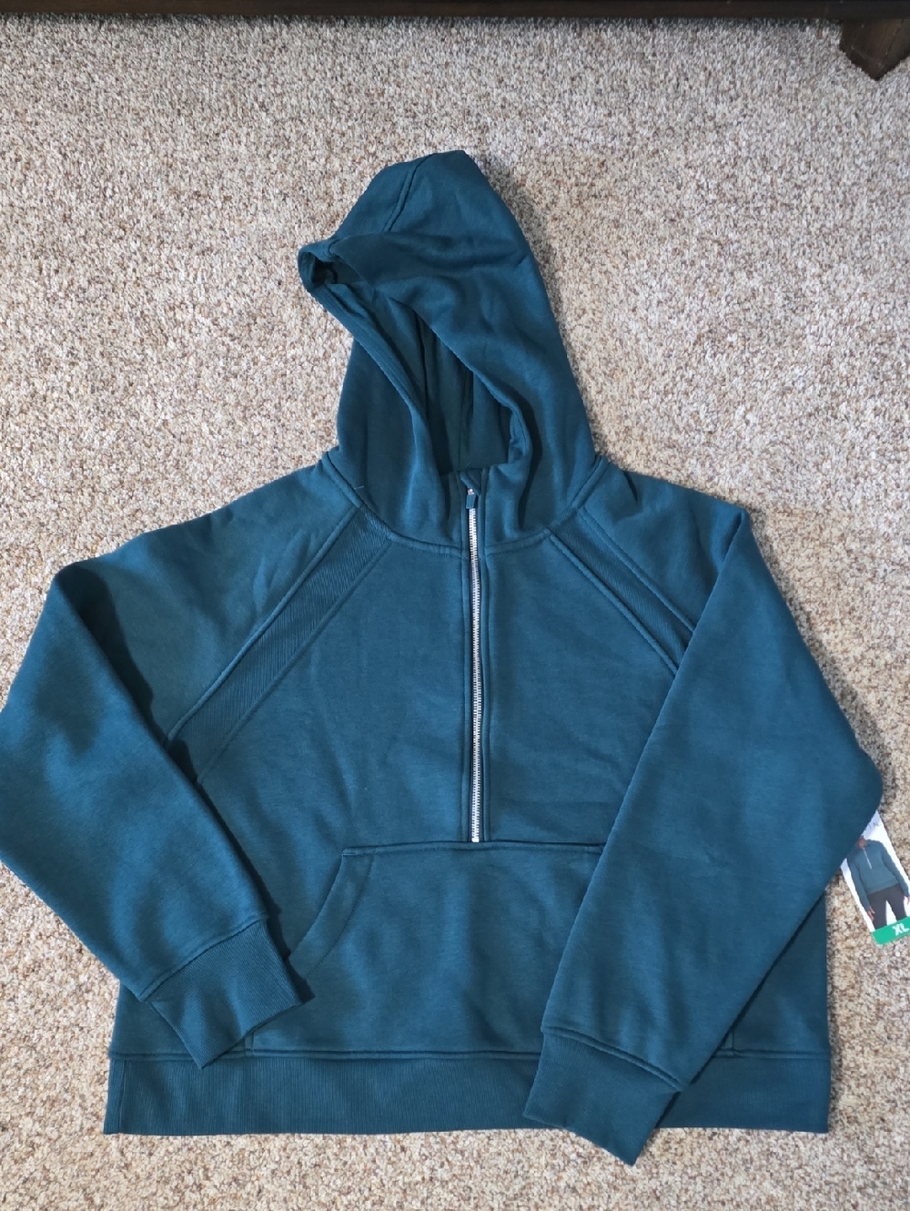 Danskin Teal Green Half-Zip Pullover Hoodie